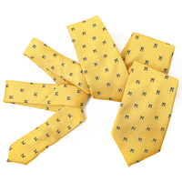 Marque distributeur Cravates en soie personnalisées faites à la main Logo d'entreprise Cravates Nom personnel Cravate Alphabet M Sergé texturé Luxe pour homme