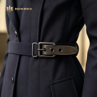 Gesper Logam Paduan Seng HONMEO Custom, Polesan Gunmetal, Model Prong Clasp untuk Rok, Ikat Pinggang, Gaun, dan Mantel