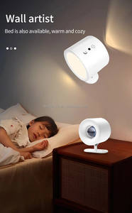Led çift kafa duvar lambası dokunmatik kontrol uzaktan 360 dönebilir USB yeniden şarj edilebilir 3 renkler duvar işıkları kablosuz gece yatak odası lambaları - Product Image 4
