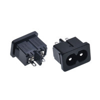Toma de corriente C8 de 110V, 2 pines, montaje en PCB, Reino Unido/EE. UU./UE/AU, enchufe estándar para aplicaciones industriales con toma de CA de entrada macho de 110V