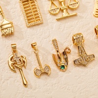 Construisez votre propre personnalisé Multi laiton cuivre breloques Vintage ciseaux/bouclier marteau armes outils pendentif à breloque