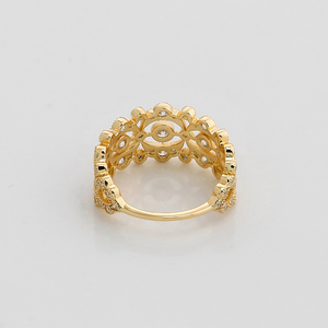 Joyería Mlluki, Nuevo Producto Primavera 2026, Anillo de Zirconia de Alta Calidad con Encaje Hueco Estilo Europeo y Americano, Chapado en Oro sobre Plata S925 - Product Image 4