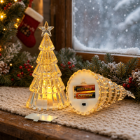 Weihnachtliches LED 3D Kristall-Weihnachtsbaum Nachtlicht, Batteriebetrieben, Plastikbeleuchtung, Kleine Heimdekoration, Geschenk