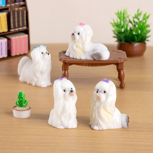 Miniature <b>Simulation</b> Dog Figurines Statue Cute Cartoon Little Dog Mini Resin Crafts for Office Desktop Ornament Home Decoration - Product Image 5