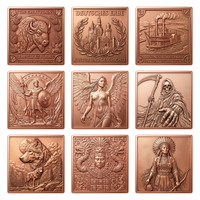 Pièce de monnaie en cuivre fin 999 de 1 once, motif Ours grizzly rugissant, en relief 3D, représentant la faune nord-américaine, médaille ronde de collection, vente en gros