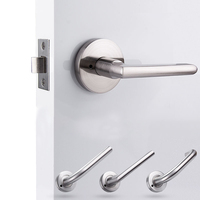 Serrure de porte coupe-feu universelle en acier inoxydable moderne avec poignée et cylindre, ensemble complet avec clé de déverrouillage pour hôtels et passages de sécurité incendie