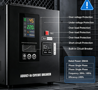 Régulateur de tension automatique 20 kVA, entrée ultra large plage 45 V-280 V, monophasé AC 220 V, stabilisateur de tension