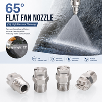 BSPT 1/4" 65 °   Buse à jet plat SS pour le nettoyage des voies routières, systèmes d'humidification industriels et agricoles, suppression de la poussière et brumisation