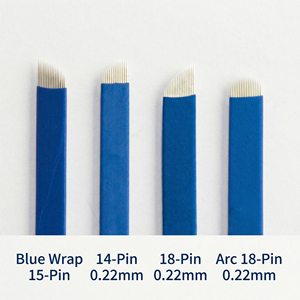 Lames d'aiguilles de <span class=keywords><strong>tatouage</strong></span> semi-permanentes China Blue Hand Needle pour broderie de sourcils et microblading, aiguilles à film bleu tranchantes - Product Image 3