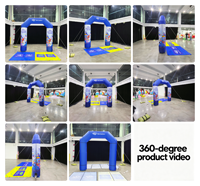 Arco Inflable Publicitario Personalizado con Pancartas de 10*10 pies, Arco Inflable Resistente al Viento para Línea de Meta, Arco Inflable para Eventos