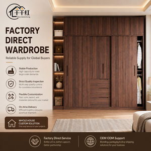 Armoire moderne avec portes coulissantes, étagères ouvertes, tiroirs et aménagement personnalisé pour chambre à coucher, appartement, villa, hôtel, projet - Product Image 5