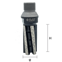 Bits de doigt de Cnc de diamant de haute qualité D20 ~ 25MM 6 cannelures + 1 doigt de fraisage de diamant segmenté agrandissant des trous de façonnage pour la pierre