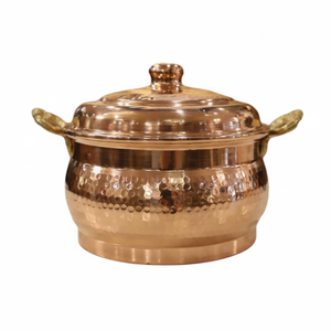 Marmite de table marmite chaude finie en cuivre brillant servant de couvercle en métal fêtes de mariage équipement de service de restauration - Product Image 1