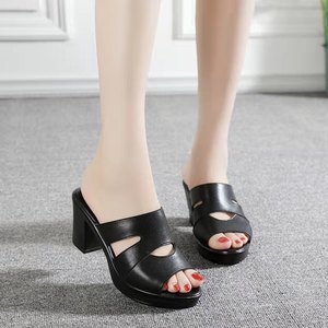 Casual Heeled <b>Sandals</b> for Plus Size Women Retro Summer Trendy Thick-Heeled Mom High-Heeled Waterproof Platform - Product Image 5