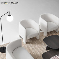 Fauteuil d'appoint occasionnel, mobilier moderne de luxe nordique, fauteuil relaxant individuel en bouclette blanche pour salon
