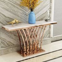 Ensemble de table console moderne en acier inoxydable avec plateau miroir doré, fonction pliable, pour la maison, le salon, l'entrée, le couloir, la villa