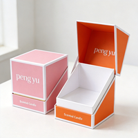 Boîte cadeau artisanale en papier rigide gaufré pour ensemble de bougies parfumées avec fermeture magnétique et plateau en mousse, vente en gros, haute qualité