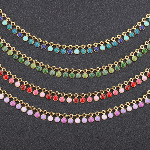 Stainless Steel Enamel Drip Chain Tassel Clavicle Necklace <b>Bracelet</b> Anklet DIY Jewelry Party Accessory - Product Image 1