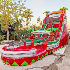 Summer backyard party jumpers tobogan acuatico hinchable <b>inflatable</b> tropical slide for swimming pool - Product Image 5
