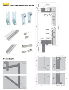 Accessoires de rouleaux de <span class=keywords><strong>porte</strong></span> <span class=keywords><strong>coulissante</strong></span> dissimulés pour armoire TMP2 - Product Image 4