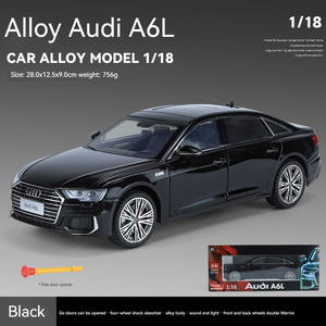 للبيع بالجملة من دييكاست awdi A6L قالب سحب صوت وخفيف باب مفتوح مجموعة ديكورات من سبيكة طراز سيارة - Product Image 5