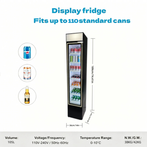 ตู้แช่เครื่องดื่มแบบประตูเดียว 105 ลิตร พร้อมไฟ LED และระบบล็อค - Product Image 1