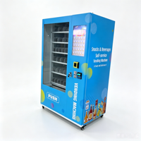 Distributeur automatique entièrement automatique à écran tactile pour snacks et boissons avec étagères réglables multi-niveaux pour centres commerciaux et gares