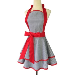 <span class=keywords><strong>Tablier</strong></span> en coton mignon avec nœud latéral à volants et point rond <span class=keywords><strong>blanc</strong></span>, <span class=keywords><strong>tablier</strong></span> de cuisine pour femmes avec poches - Product Image 3