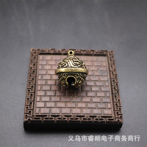 Brass Taotie Small Bell Pendant 27mm Length 26mm Width For <b>Car</b> Keychain Pet Necklace Chinese Style Decorative Accessory - Product Image 4
