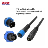 Industrial IP67 M12 Conector Macho Hembra Circular Enchufe Multiplicar Pin Cable M12 Conector a prueba de agua