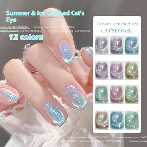 เจลทาเล็บแม่เหล็ก 12 สี แบบตาแมว กลิตเตอร์ประกายแสงจันทร์ สูตรน้ำ ใช้กับยูวี ขนาด 10 มล. สำหรับร้านทำเล็บ - Product Image 3
