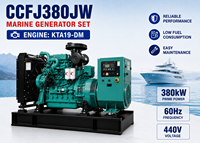Groupe électrogène marin SCDC CCFJ380JW refroidi par eau, démarrage électrique, 380 kW, KTA19-DM, 1800 tr/min, groupe électrogène diesel pour remorqueur et dragueur