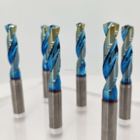 Forets CNC en carbure monobloc revêtus de DLC Conception polie avec liquide de refroidissement interne pour l'aluminium