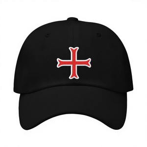 Casquette en sergé noir maçonnique avec LOGO des Templiers DU chapeau symbole brodé - Product Image 1