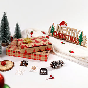 Papel de regalo de Navidad con estampado en caliente 43*300 cm Papel de regalo Papel Kraft - Product Image 5