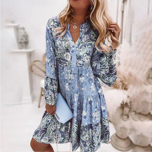 Nuovi Abiti da Donna a Maniche Lunghe con Scollo a V, <span class=keywords><strong>Abbigliamento</strong></span> <span class=keywords><strong>Casual</strong></span> Elegante, Vestiti da Sera per Signore <span class=keywords><strong>Taglie</strong></span> <span class=keywords><strong>Forti</strong></span> - Product Image 4