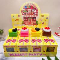 Boîte mystère de jouets anti-stress Squishy en TPR, forme de gâteau et pain, mignons aliments de simulation, pour fête des desserts, jouet surprise