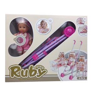 KSF Juego de Muñecas de Lujo 3 en 1 para Niños, <span class=keywords><strong>Carrito</strong></span> de Comida con 12 Sonido IC, Incluye Muñeca <span class=keywords><strong>Reborn</strong></span>, Juguetes para Niños - Product Image 1