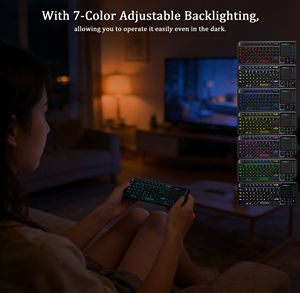 Mini Tastiera Wireless con Touchpad Integrato, Tasti Retroilluminati Ricaricabili, BT 5.0, Tastiera Multimediale per Xbox, PS4, Mac, Windows - Product Image 4