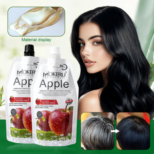 Mokeru Crema Colorante per <span class=keywords><strong>Capelli</strong></span> Nera Perlescente Diamantata Mela <span class=keywords><strong>Rossa</strong></span> con Estratti Vegetali per Saloni Professionali - Product Image 1