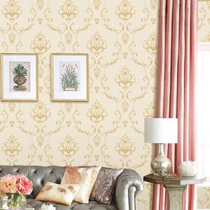 Papier peint gaufré 3D bleu foncé, style européen, pour chambre à coucher, salon, fond d'hôtel, <span class=keywords><strong>luxe</strong></span>, haut de gamme - Product Image 6