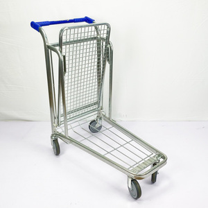 Bán buôn đôi lớp không gỉ kho sử dụng siêu thị mua sắm xe đẩy trong cửa hàng Tay xe tải - Product Image 2