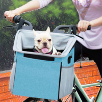 Panier de vélo pour chien en nylon réglable avec fermeture à boucle, sac à dos de voyage portable imperméable pour petits animaux, porte-animaux pour vélo