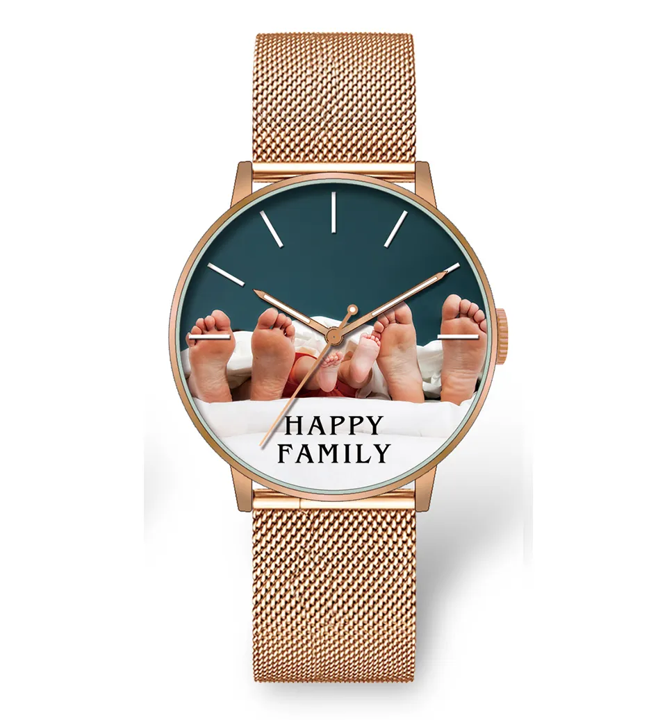 Wholesale Customized Graphic Dial Analog Quartz Display Couple Family Photo Boyfriend Husband Birthday Gift Watch Relojes Hombre