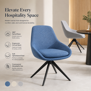 <span class=keywords><strong>Chaise</strong></span> de salle à manger pivotante de luxe moderne, dossier incurvé ergonomique, <span class=keywords><strong>design</strong></span> confortable, mobilier commercial pour hôtel et restaurant - Product Image 1