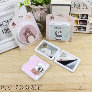 Bumeeck Folding <b>Mirror</b> 7cm Cartoon Bear Design <b>Compact</b> Makeup <b>Mirror</b> With Gift Packaging - Product Image 1