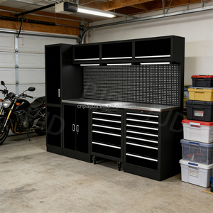 Kombine Takım Dolabı Atölye Profesyonel Garaj Depolama Tezgahı Çelik Metal Çin Ağır Hizmet Tipi Çalışma İstasyonu Tezgah Depolama - Product Image 4