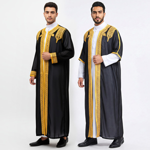 Vente en gros Eid : Abaya, Bisht, Boubou, Thobe, Kamis pour hommes, style marocain, Dubaï, Turquie, vêtements musulmans - Product Image 3