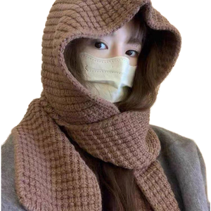Bufanda de otoño integrada al por mayor para mujer |   Abrigos Térmicos con Capucha para Exteriores de Marca Privada que Aprovechan la Tendencia Cozy Core - Product Image 1