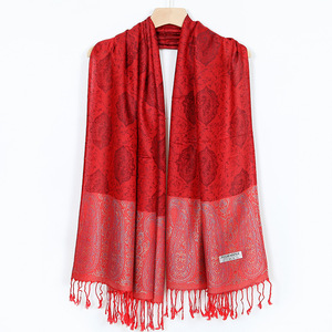 Al por mayor Bufanda <span class=keywords><strong>de</strong></span> pashmina <span class=keywords><strong>de</strong></span> algodón jacquard con estampado étnico Paisley, <span class=keywords><strong>de</strong></span> moda para mujer, con borlas, tipo chal largo envolvente - Product Image 6